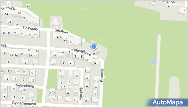 Warszawa, Konwaliowa, 65, mapa Warszawy