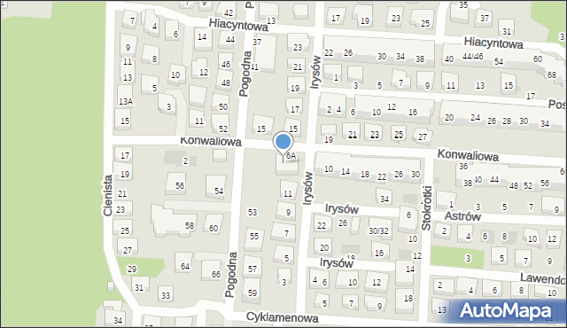 Warszawa, Konwaliowa, 6B, mapa Warszawy