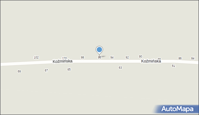 Warta, Koźmińska, 96, mapa Warta