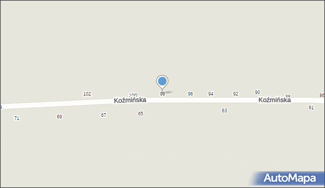 Warta, Koźmińska, 98, mapa Warta