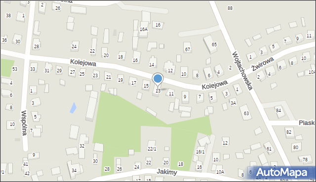 Wasilków, Kolejowa, 13, mapa Wasilków