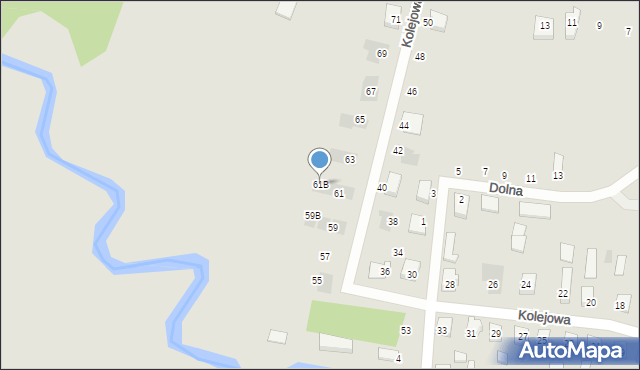 Wasilków, Kolejowa, 61B, mapa Wasilków