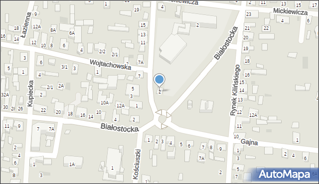 Wasilków, Kościelna, 2, mapa Wasilków