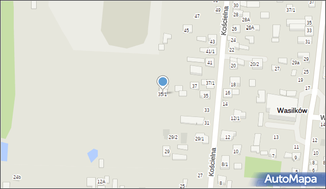 Wasilków, Kościelna, 35/1, mapa Wasilków
