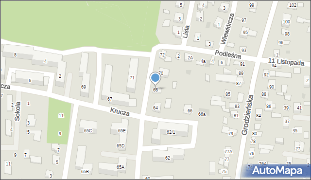 Wasilków, Kościelna, 68, mapa Wasilków