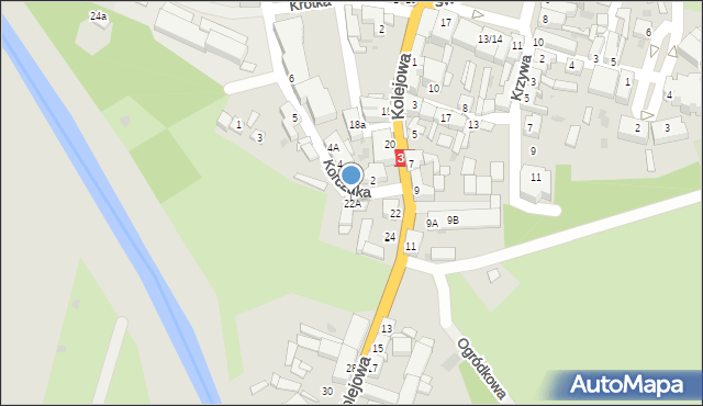 Wąsosz, Kolejowa, 22A, mapa Wąsosz