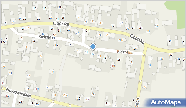 Wawelno, Kościelna, 12, mapa Wawelno