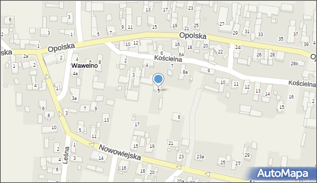 Wawelno, Kościelna, 5, mapa Wawelno