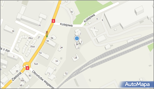 Węgierska Górka, Kolejowa, 3A, mapa Węgierska Górka