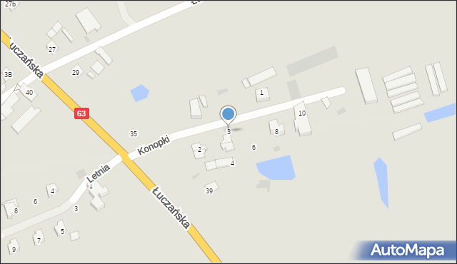 Węgorzewo, Konopki, 3, mapa Węgorzewo