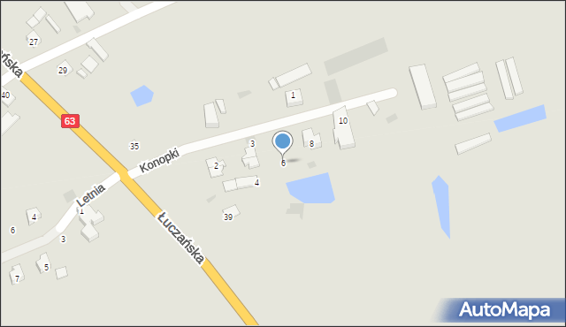 Węgorzewo, Konopki, 6, mapa Węgorzewo