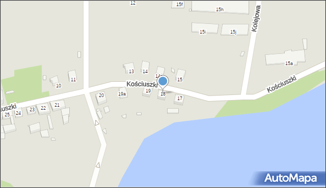 Węgorzyno, Kościuszki Tadeusza, gen., 18, mapa Węgorzyno