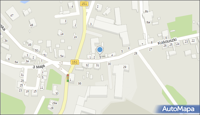 Węgorzyno, Kościuszki Tadeusza, gen., 3, mapa Węgorzyno