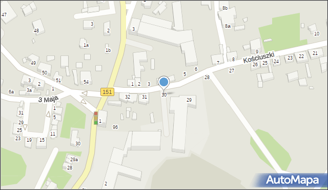 Węgorzyno, Kościuszki Tadeusza, gen., 30, mapa Węgorzyno