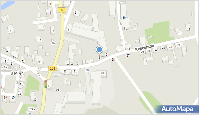 Węgorzyno, Kościuszki Tadeusza, gen., 5, mapa Węgorzyno