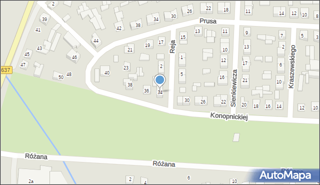 Węgrów, Konopnickiej Marii, 34, mapa Węgrów