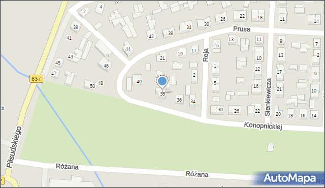 Węgrów, Konopnickiej Marii, 38, mapa Węgrów