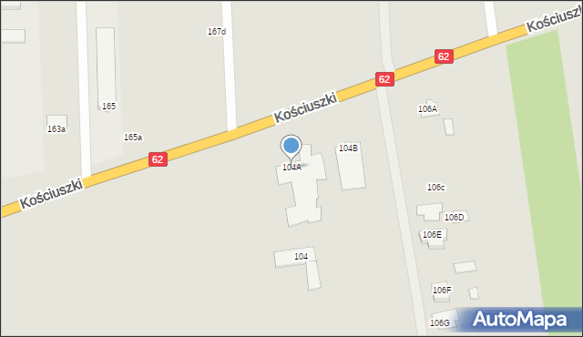 Węgrów, Kościuszki Tadeusza, gen., 104A, mapa Węgrów