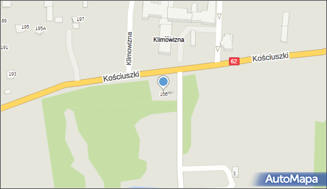 Węgrów, Kościuszki Tadeusza, gen., 106, mapa Węgrów