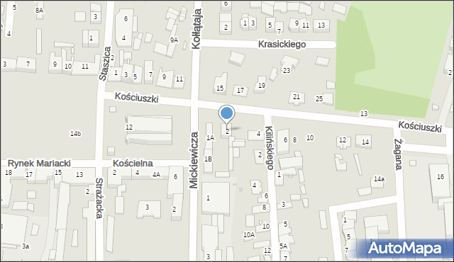 Węgrów, Kościuszki Tadeusza, gen., 2, mapa Węgrów