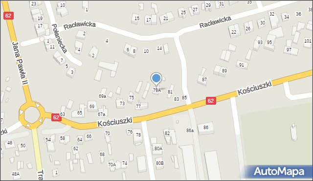 Węgrów, Kościuszki Tadeusza, gen., 79A, mapa Węgrów