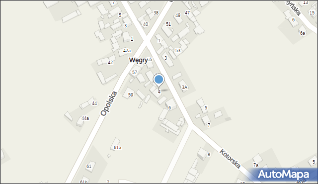 Węgry, Kotorska, 4, mapa Węgry