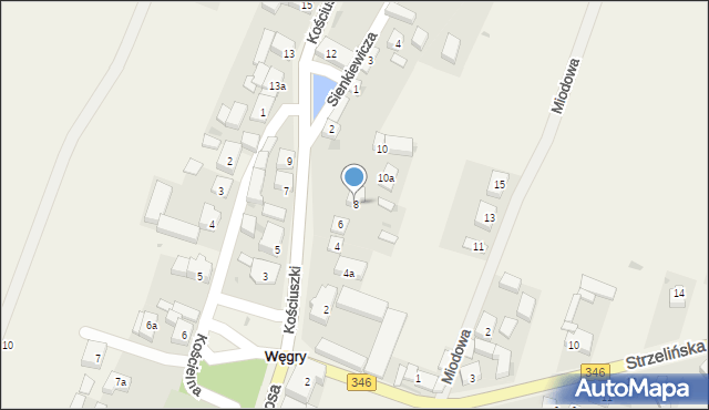 Węgry, Kościuszki Tadeusza, gen., 8, mapa Węgry
