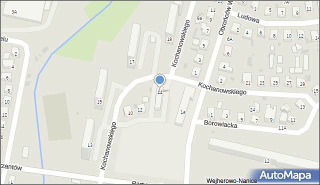 Wejherowo, Kochanowskiego Jana, 14, mapa Wejherowo