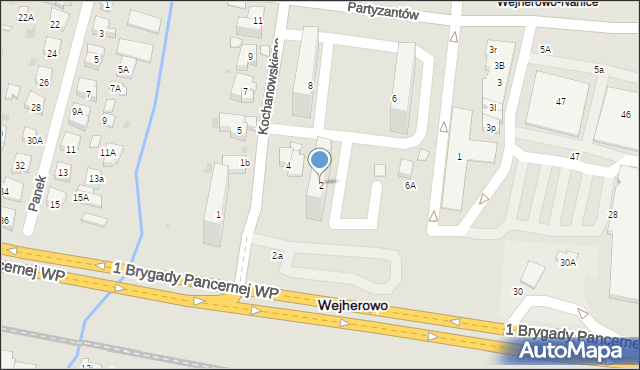 Wejherowo, Kochanowskiego Jana, 2, mapa Wejherowo