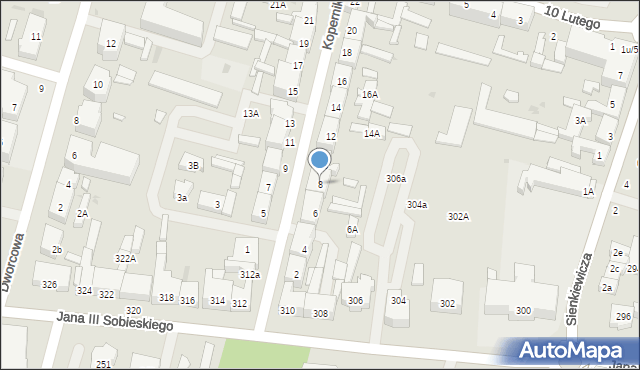 Wejherowo, Kopernika Mikołaja, 8, mapa Wejherowo