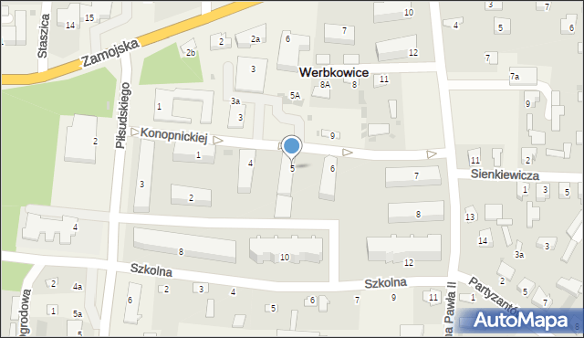 Werbkowice, Konopnickiej Marii, 5, mapa Werbkowice