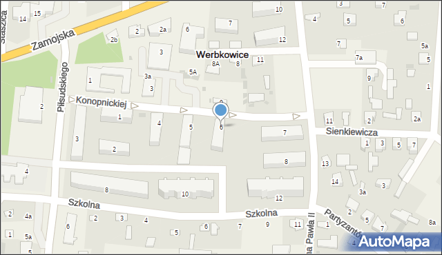 Werbkowice, Konopnickiej Marii, 6, mapa Werbkowice
