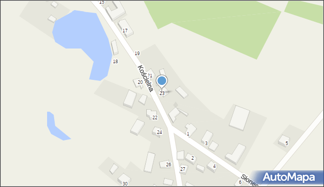 Węsiory, Kościelna, 23, mapa Węsiory