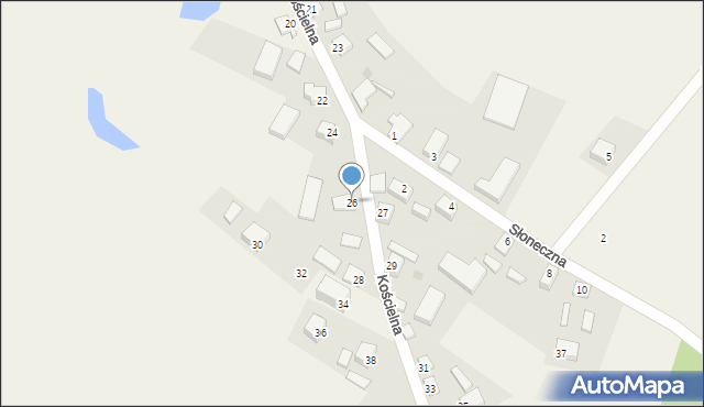 Węsiory, Kościelna, 26, mapa Węsiory