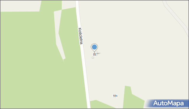 Węsiory, Kościelna, 55, mapa Węsiory