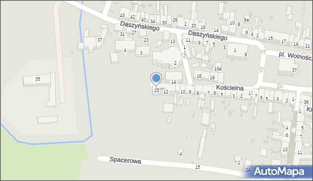 Wiązów, Kościelna, 13, mapa Wiązów