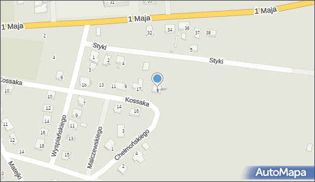 Wiązów, Kossaka Wojciecha, 8, mapa Wiązów