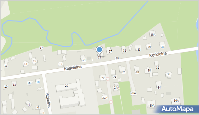 Wiązowna, Kościelna, 23, mapa Wiązowna