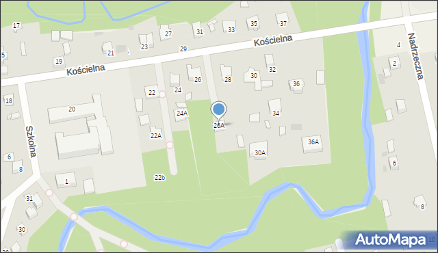Wiązowna, Kościelna, 28A, mapa Wiązowna