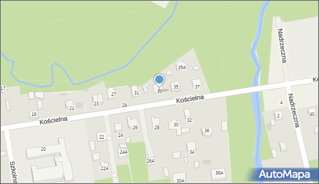 Wiązowna, Kościelna, 33, mapa Wiązowna