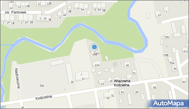 Wiązowna, Kościelna, 43B, mapa Wiązowna