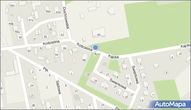 Wiązowna, Kościelna, 70, mapa Wiązowna