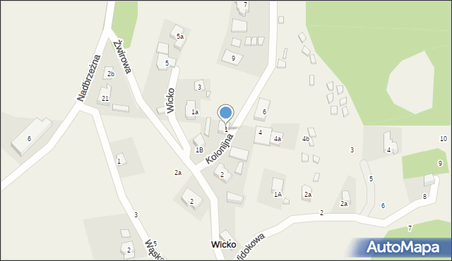 Wicko, Kolonijna, 1, mapa Wicko