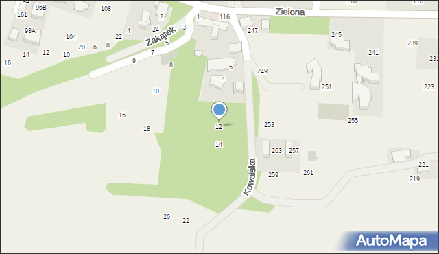 Więckowice, Kowalska, 12, mapa Więckowice