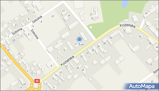 Większyce, Kozielska, 11a, mapa Większyce