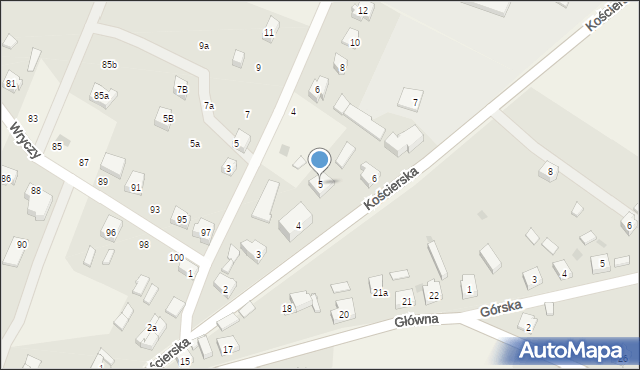 Wiele, Kościerska, 5, mapa Wiele