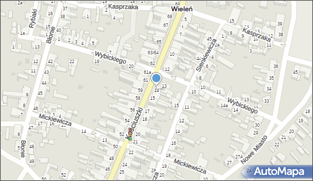 Wieleń, Kościuszki Tadeusza, gen., 14, mapa Wieleń