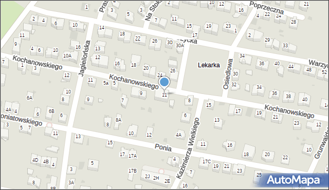 Wieliczka, Kochanowskiego Jana, 11, mapa Wieliczka