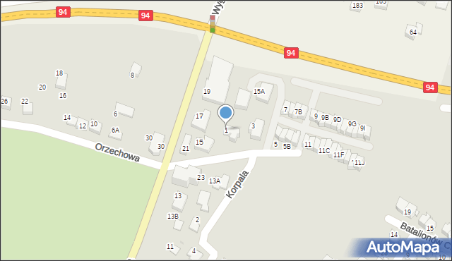 Wieliczka, Korpala Tadeusza, 1, mapa Wieliczka