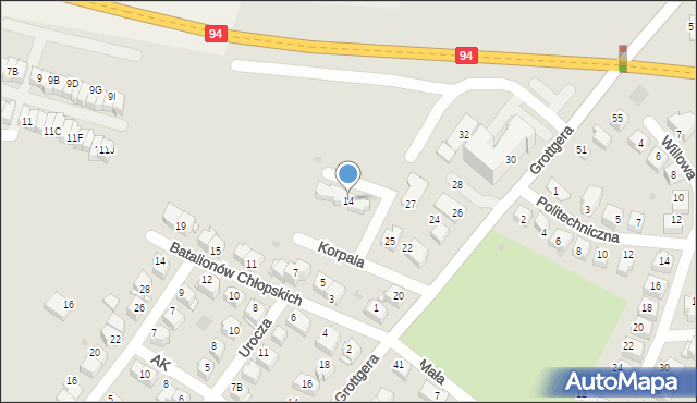 Wieliczka, Korpala Tadeusza, 14, mapa Wieliczka